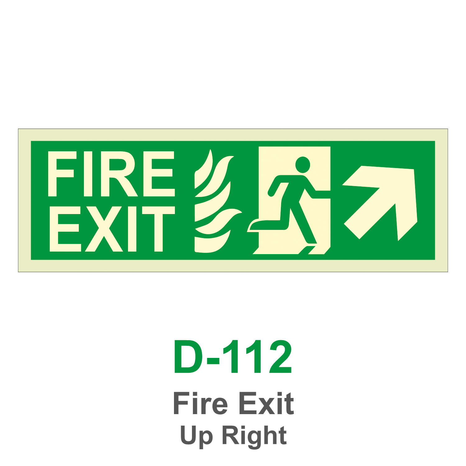 D-112_Fire Exit Up Right_Signage