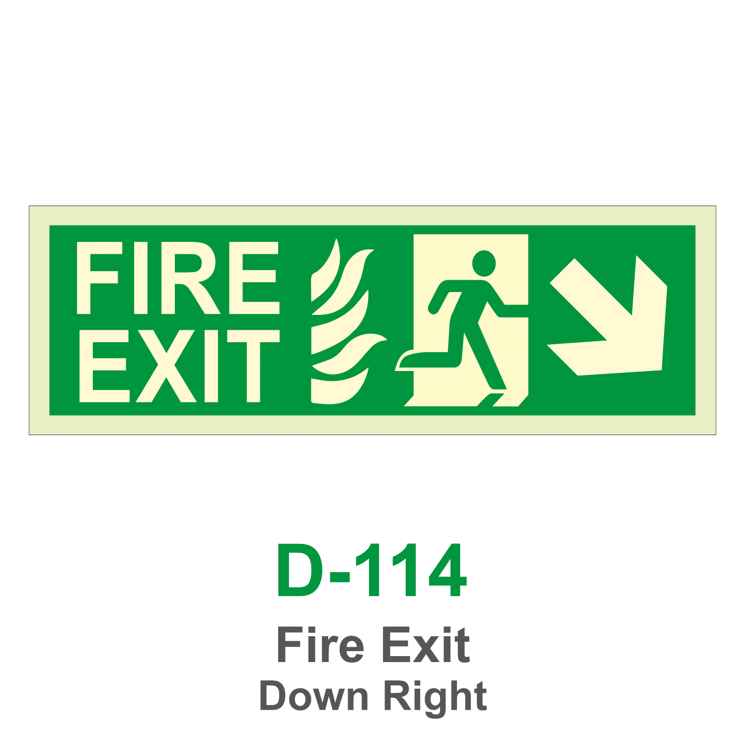 D-114_Fire Exit Down Right_Signage