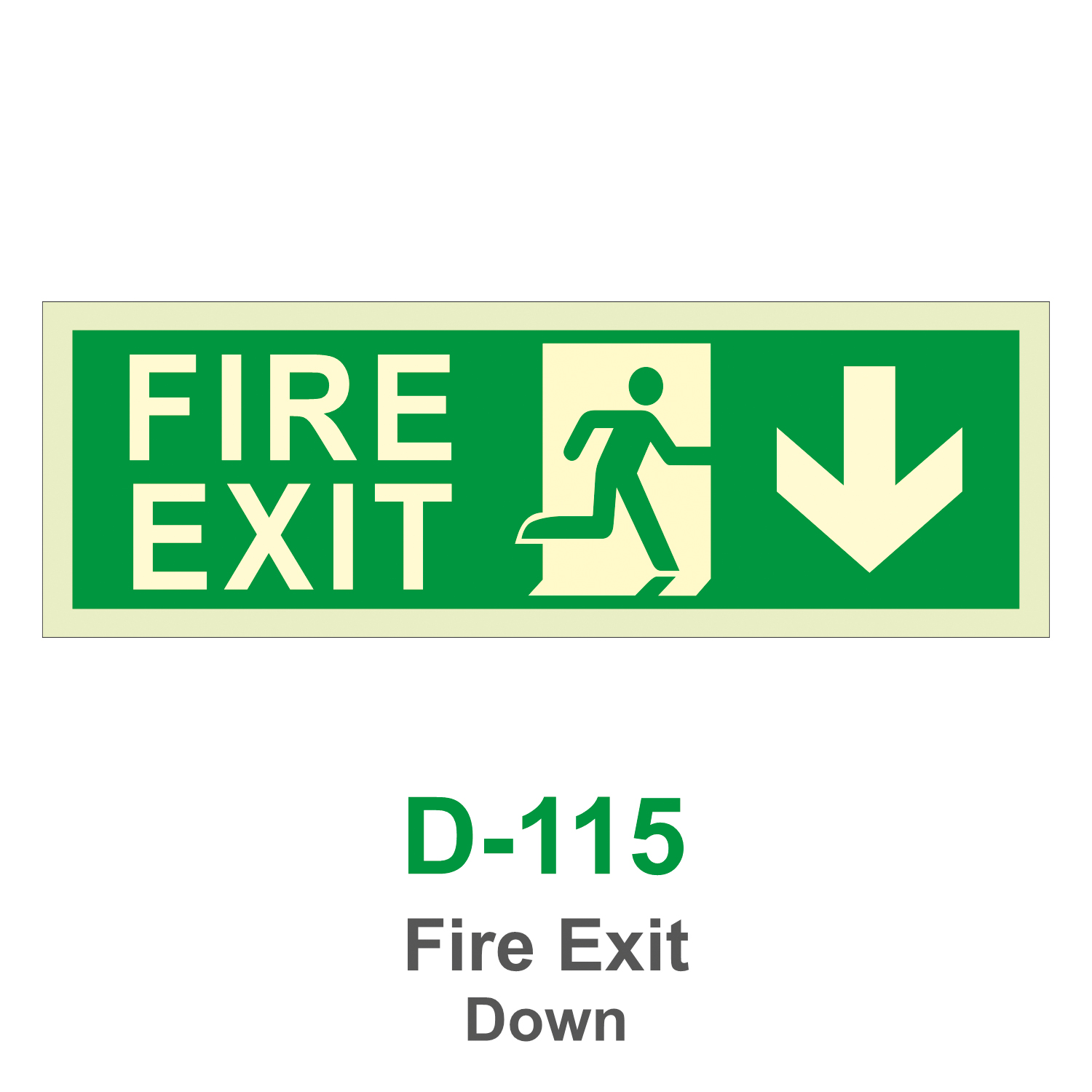 D-115_Fire Exit Down_Signage