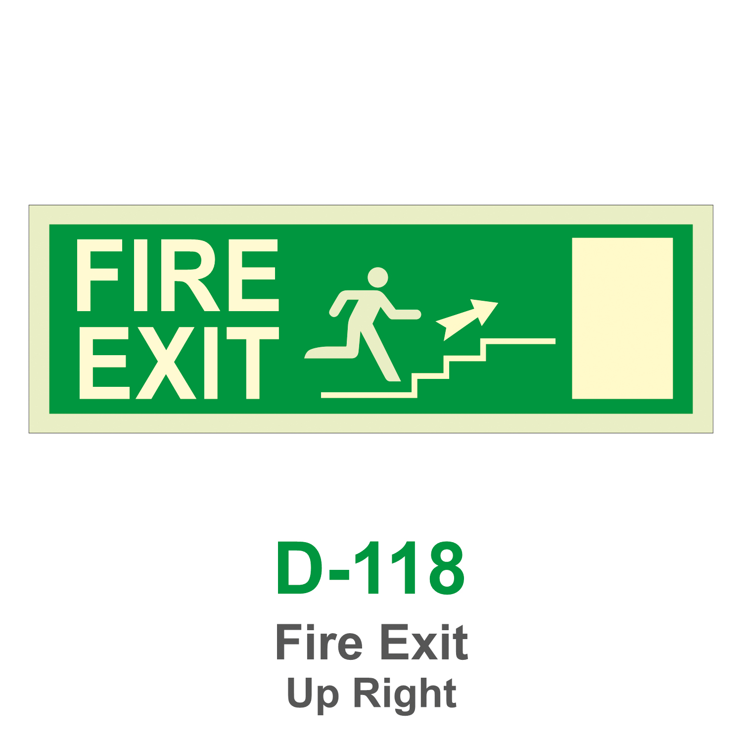 D-118_Fire Exit Up Right_Signage