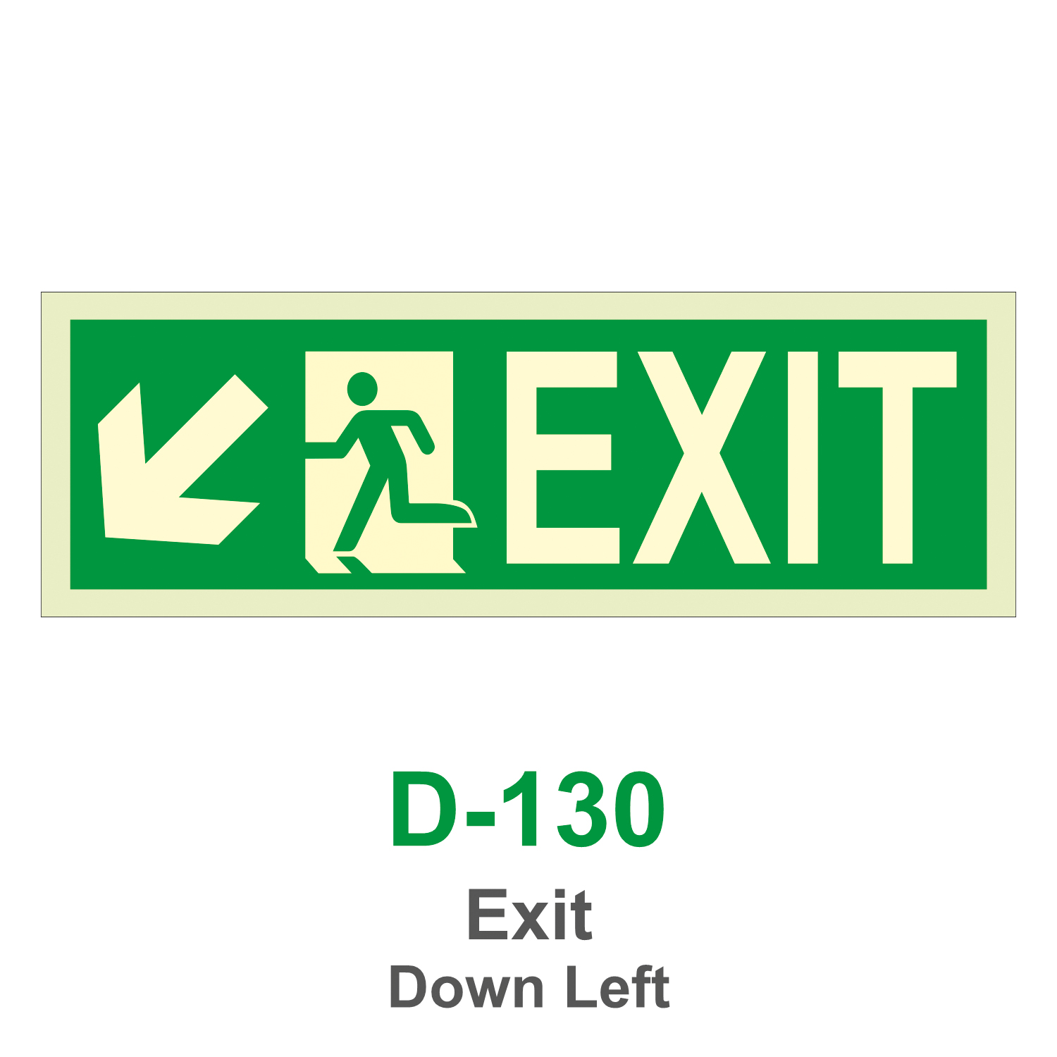 D-130_Exit Down Left_Signage