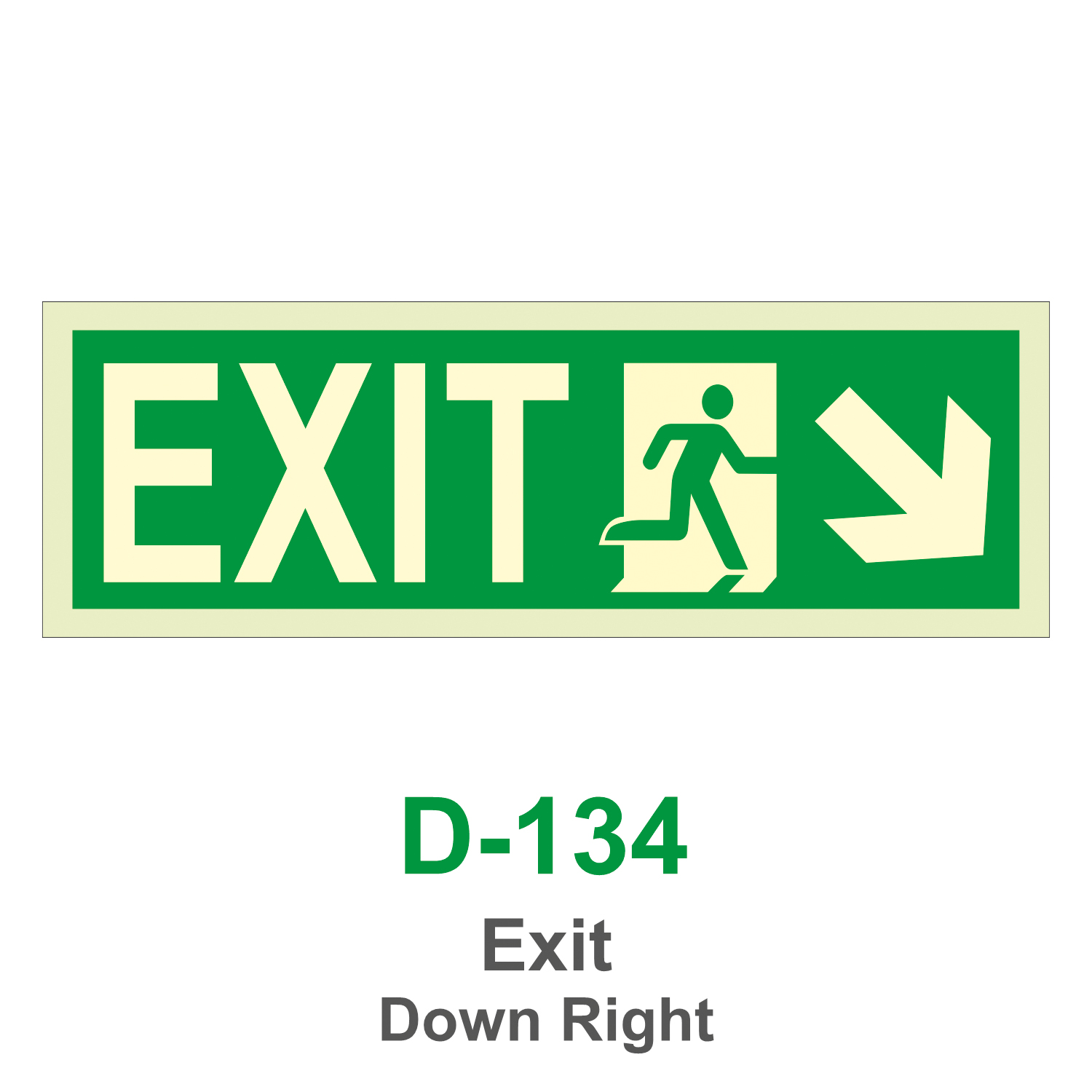 D-134_Exit Down Right_Signage