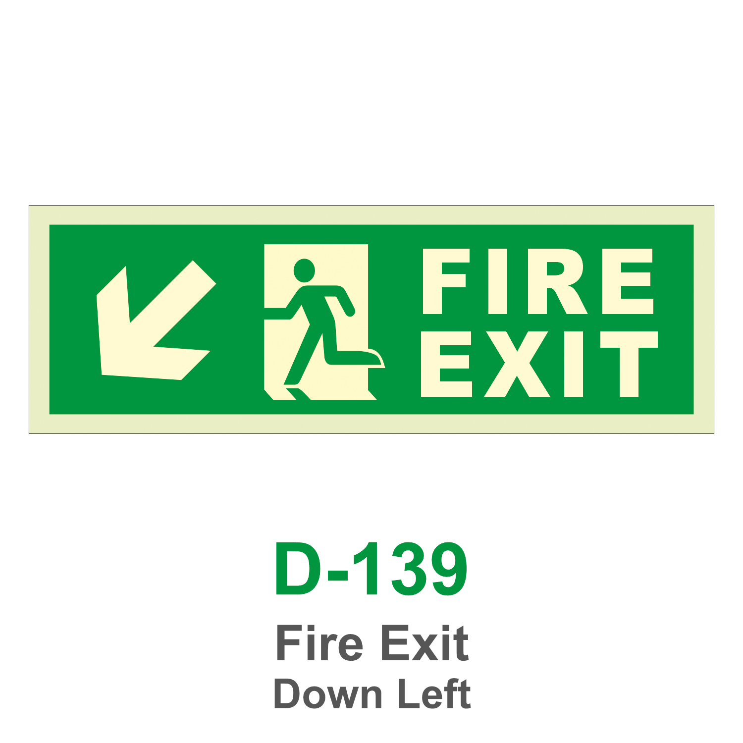 D-139_Fire Exit Down Left_Signage