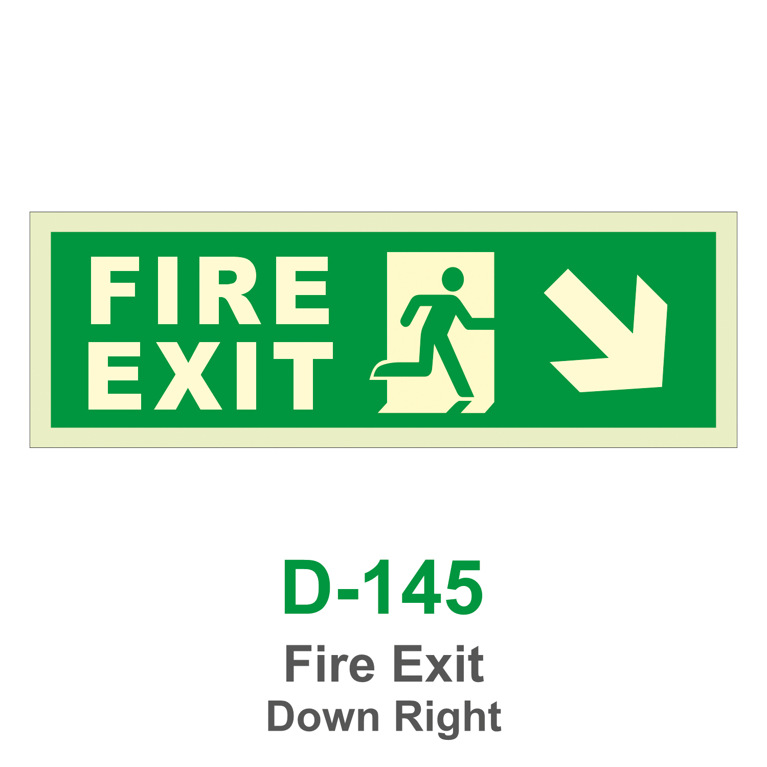 D-145_Fire Exit Down Right_Signage