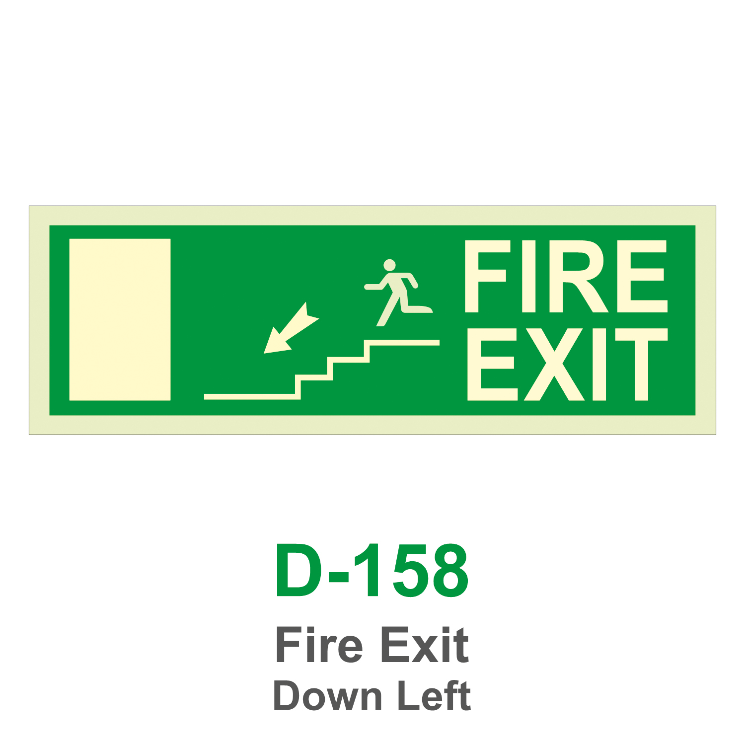 D-158_Fire Exit Down Left_Signage