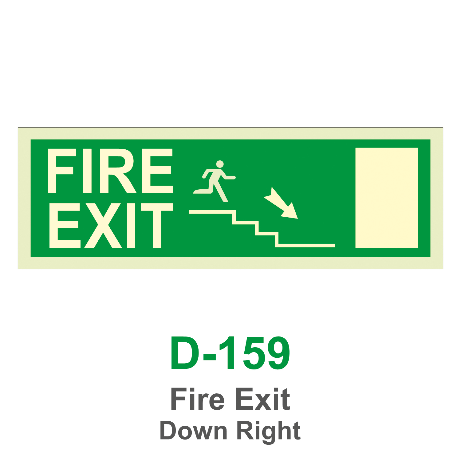 D-159_Fire Exit Down Right_Signage