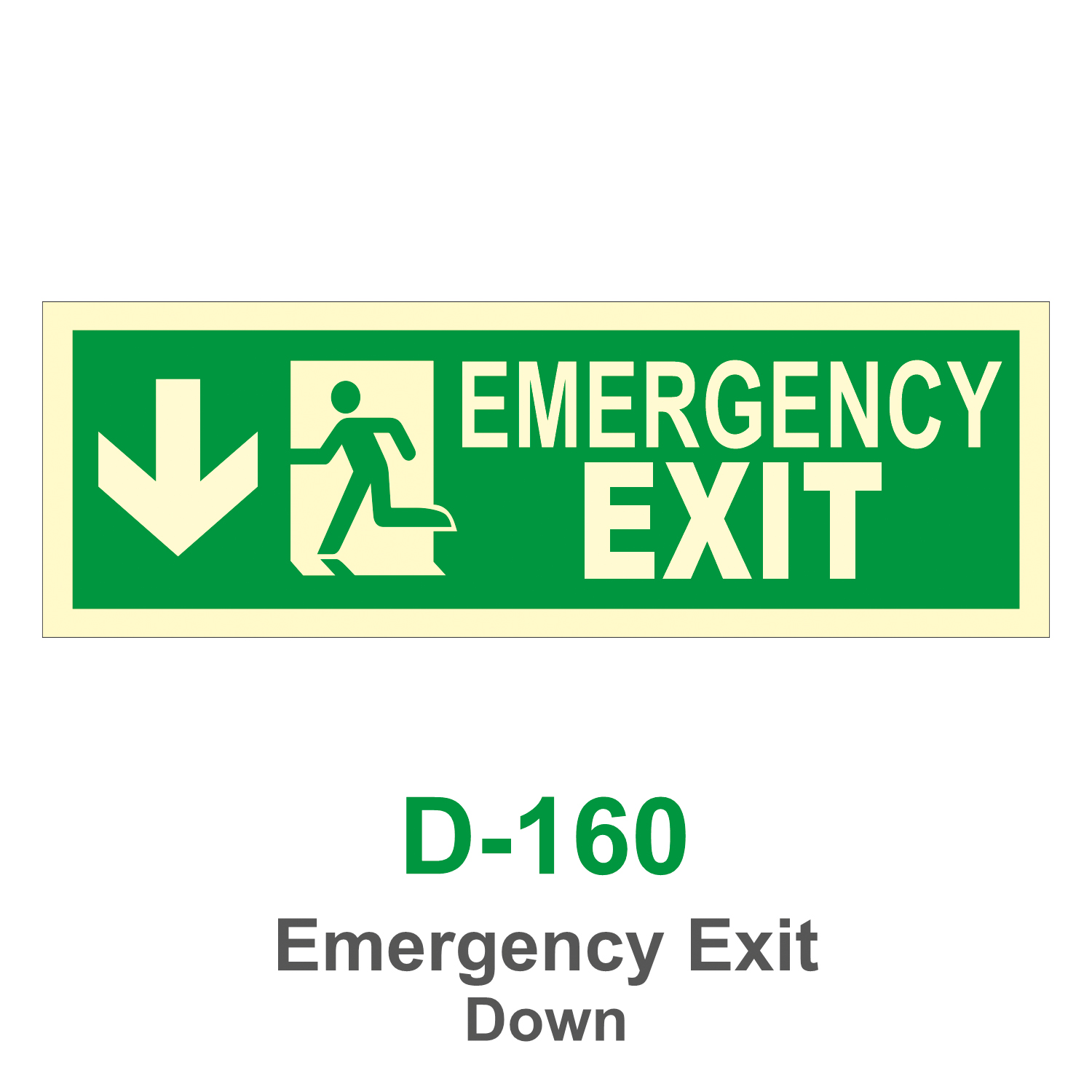 D-160_Emergency Exit Down_Signage