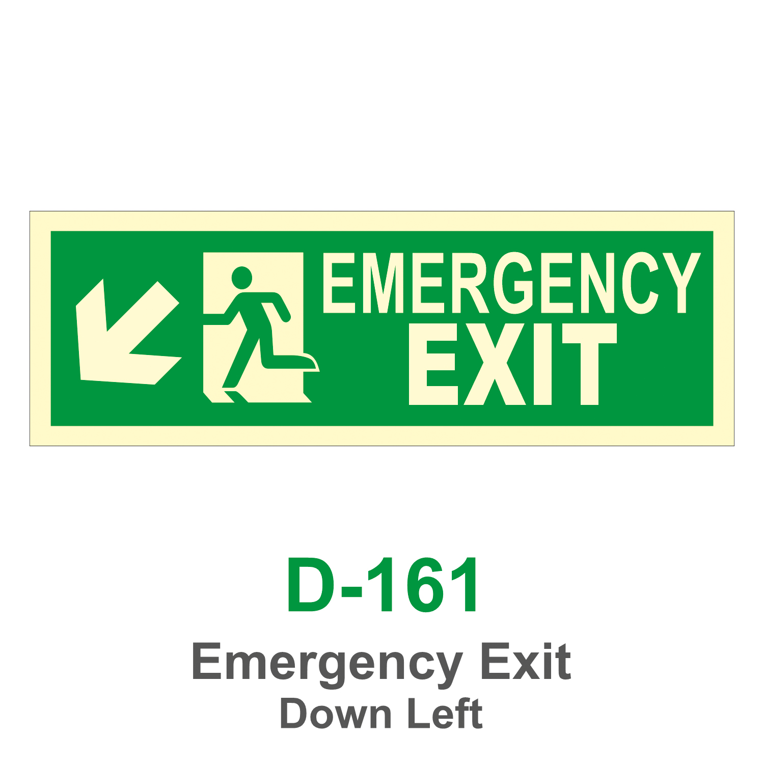 D-161_Emergency Exit Down Left_Signage