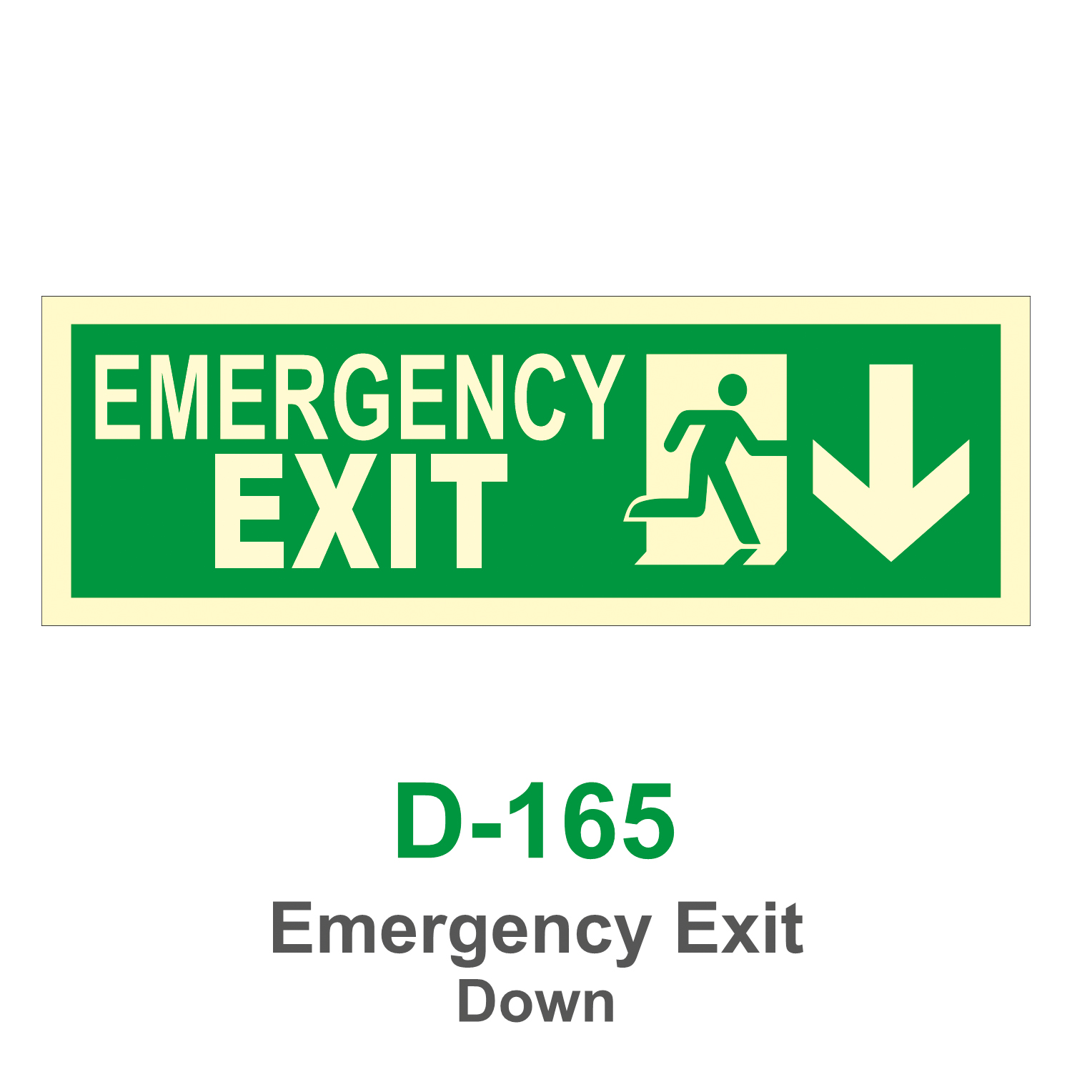 D-165_Emergency Exit Down_Signage