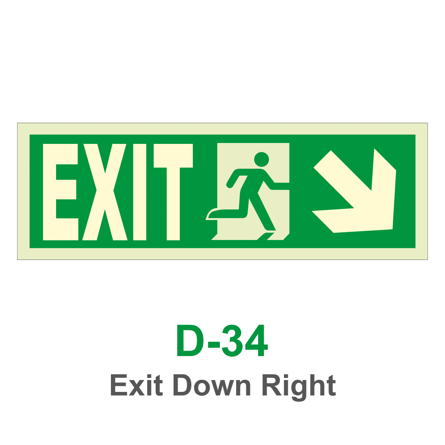 D-34_Exit DOWN Right_Signage