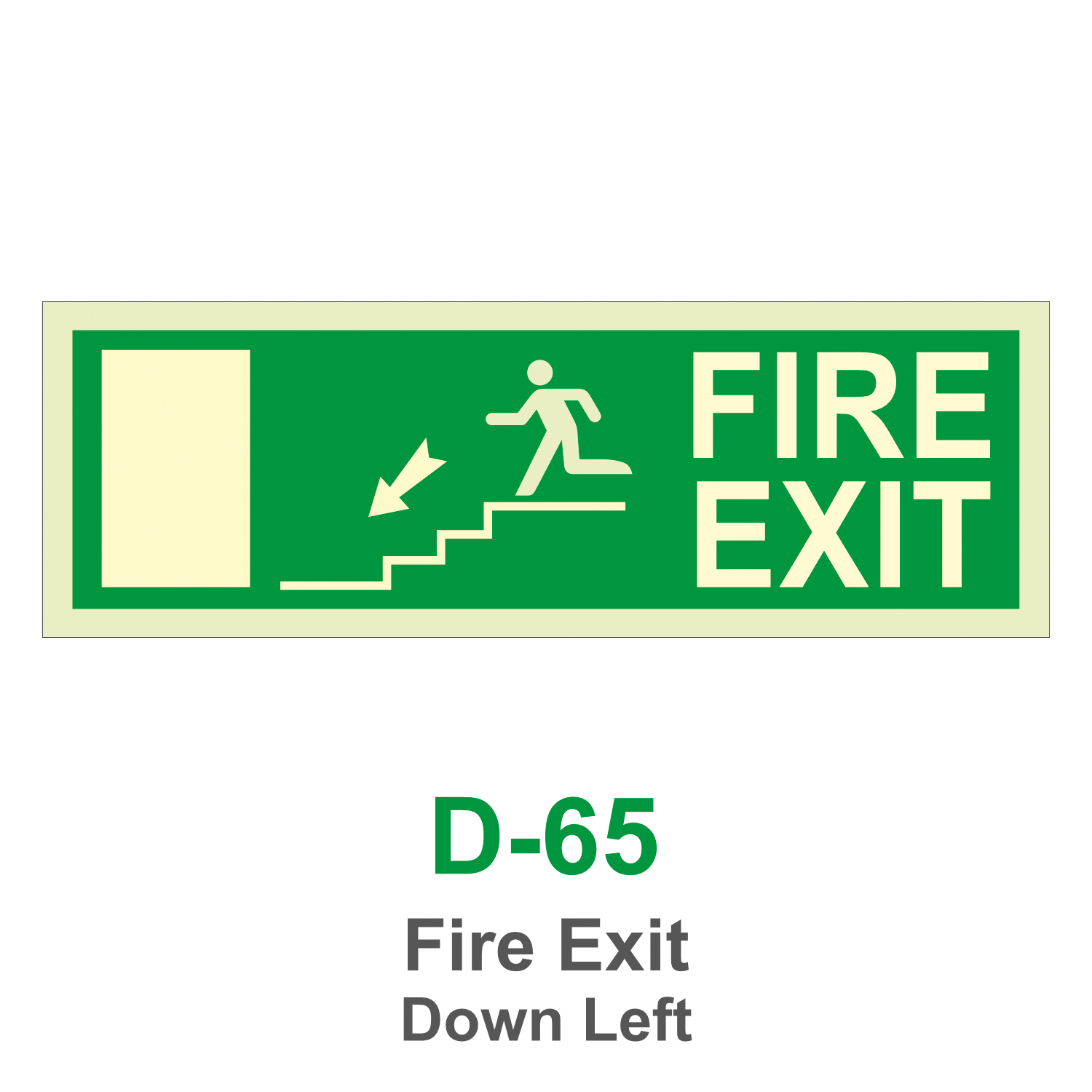 D-65_Fire Exit Down Left_Signage