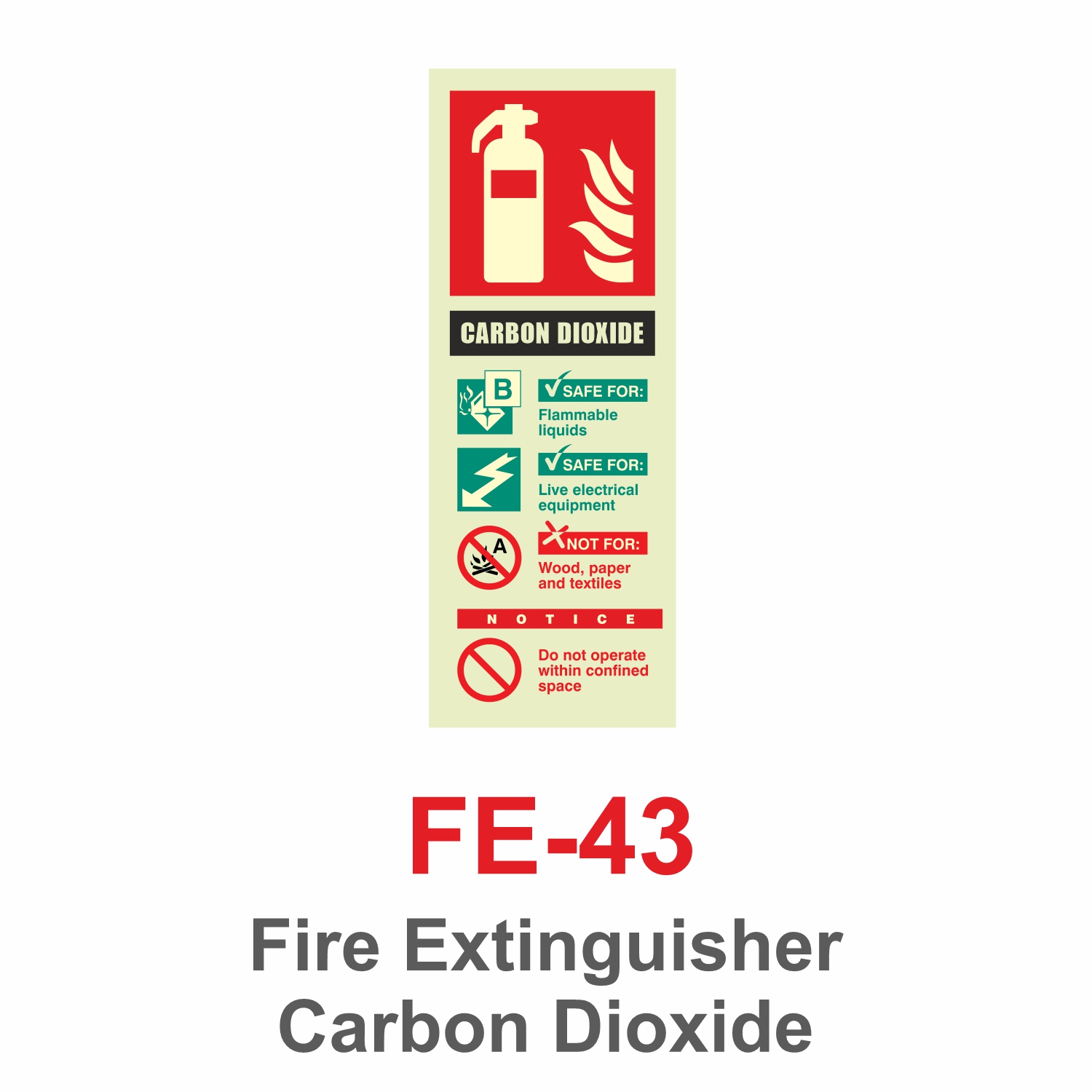 FE-43_Fire Extinguisher Carbon Dioxide_Signage