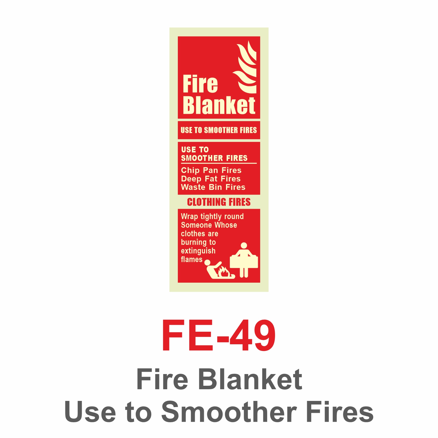 FE-49_Fire Blanket Use to Smoother Fires_Signage