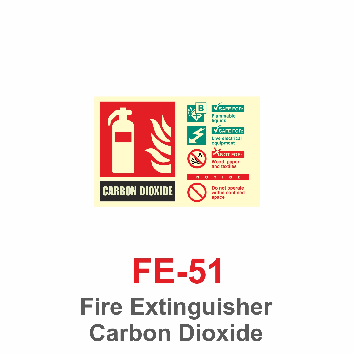 FE-51_Fire Extinguisher Carbon Dioxide_Signage