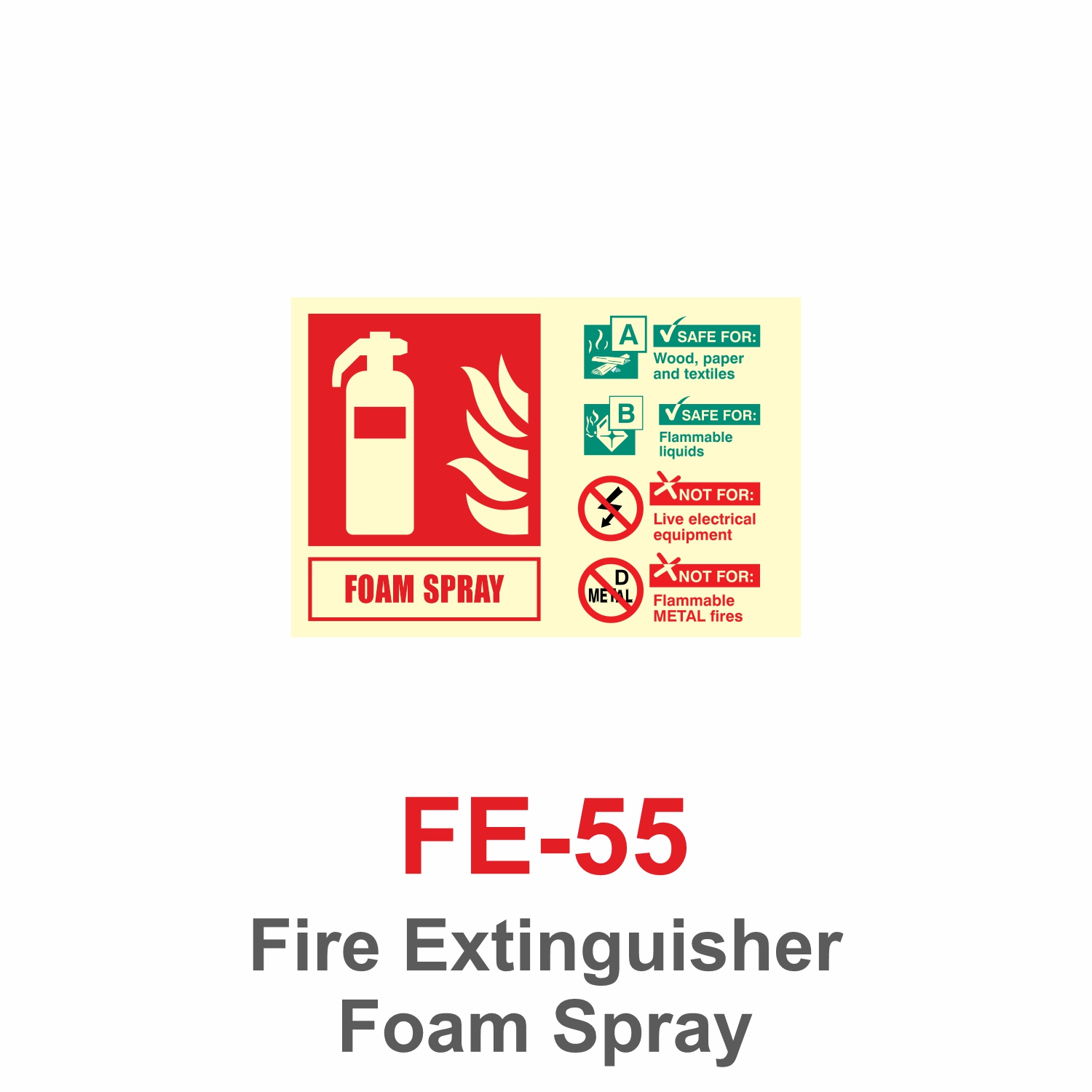 FE-55_Fire Extinguisher Foam Spray_Signage