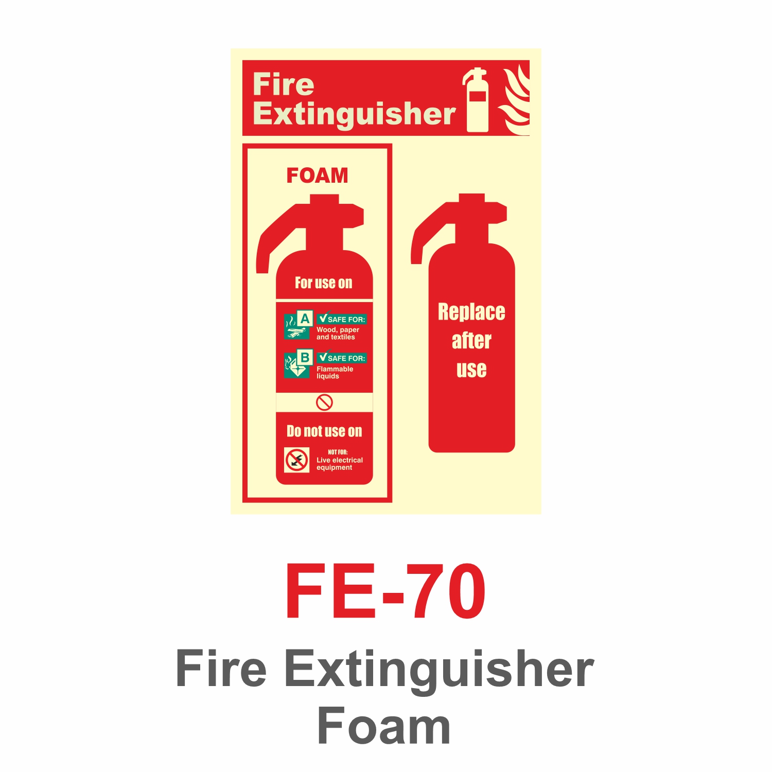 FE-70_Fire Extinguisher Foam_Signage