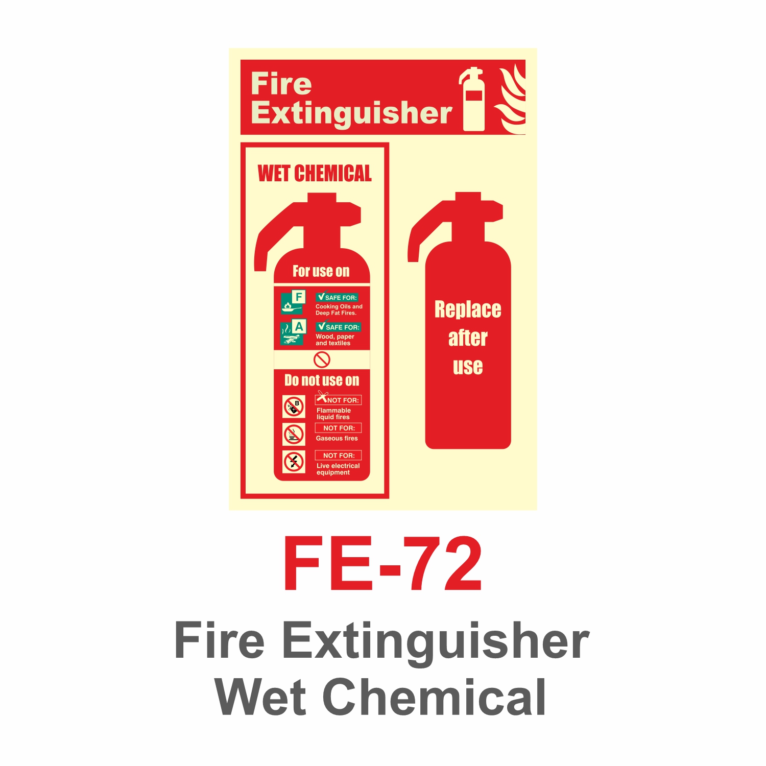 FE-72_Fire Extinguisher wet chemical_Signage