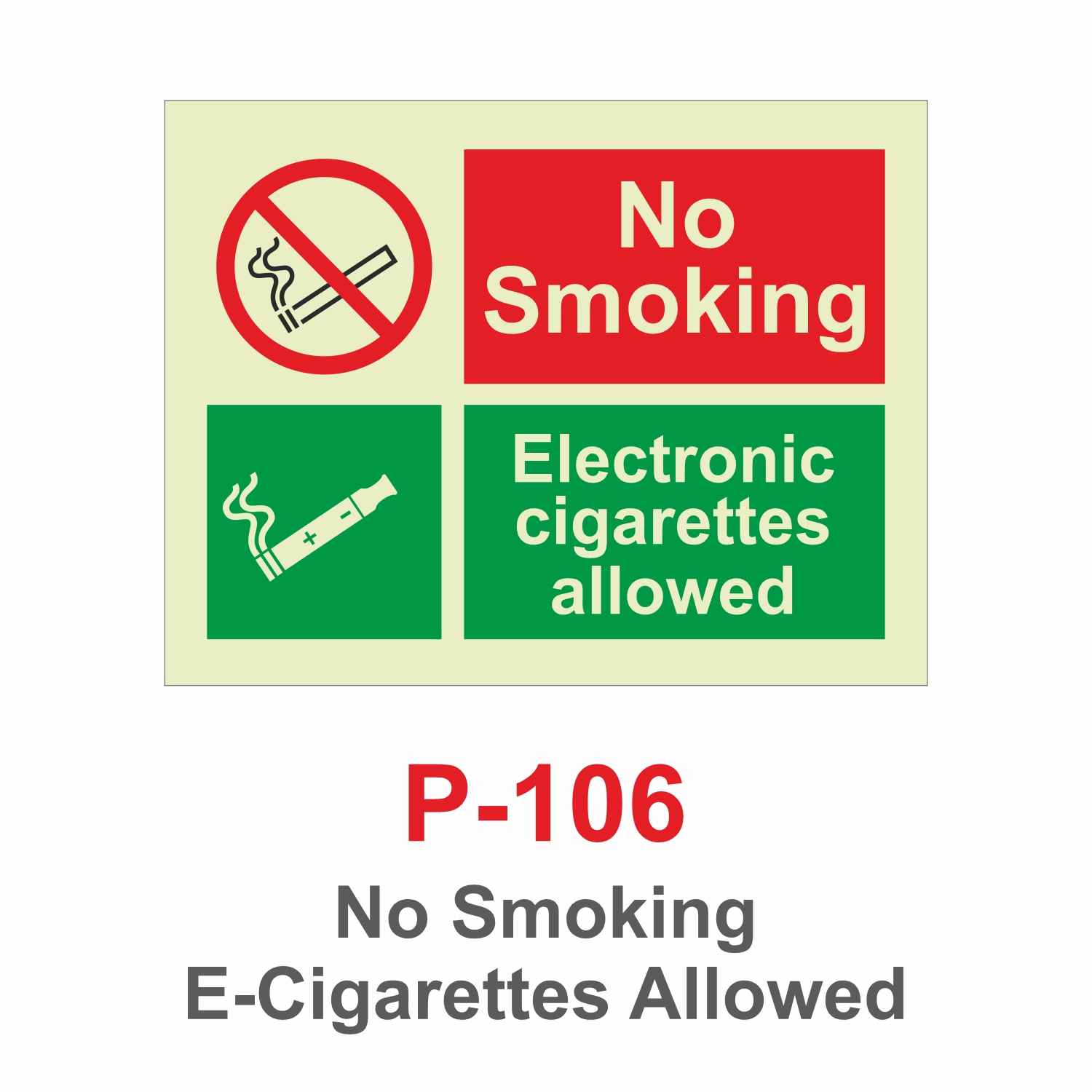 P-106_No Smoking E-Cigarettes Allowed_Signage