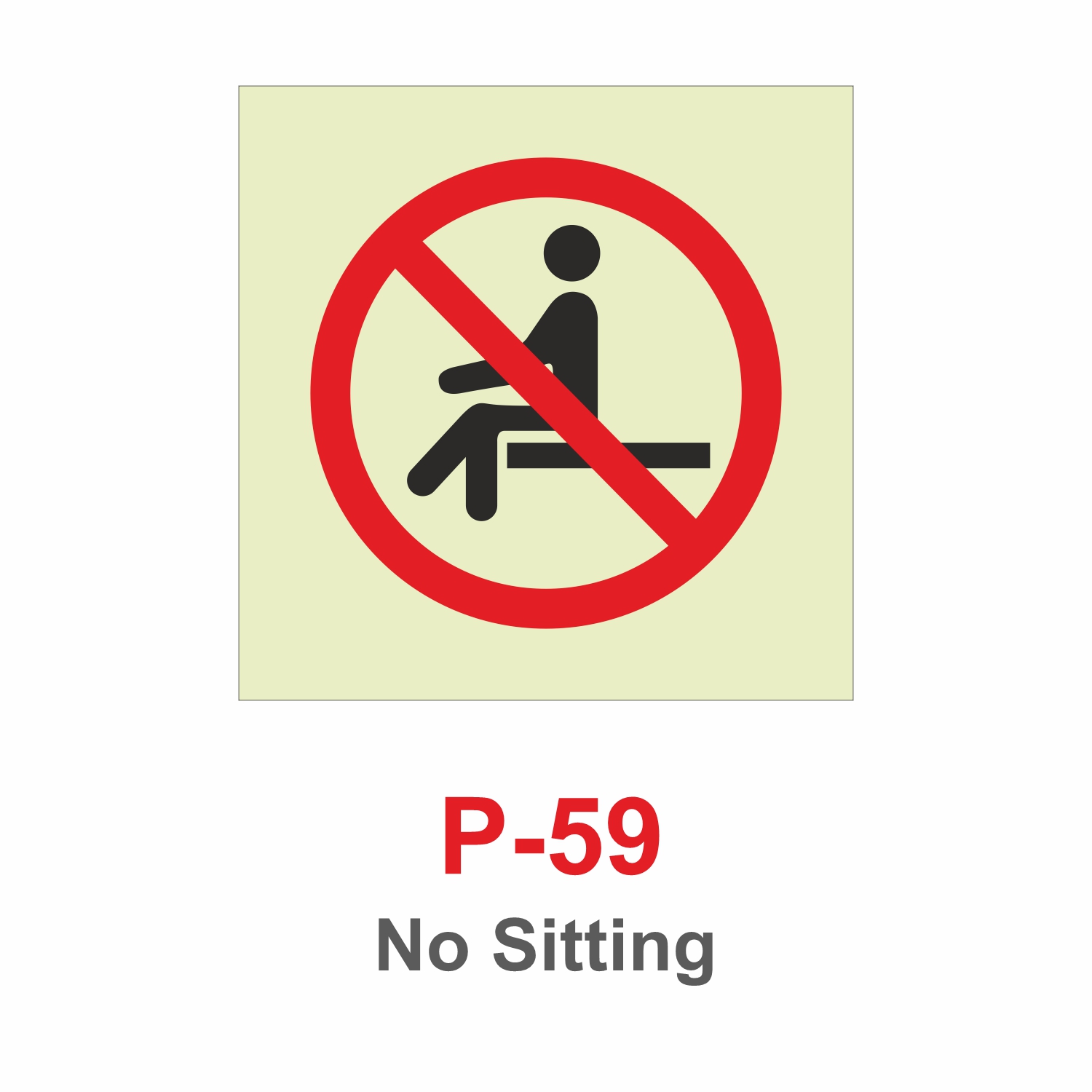 P-59_No Sitting_Signage