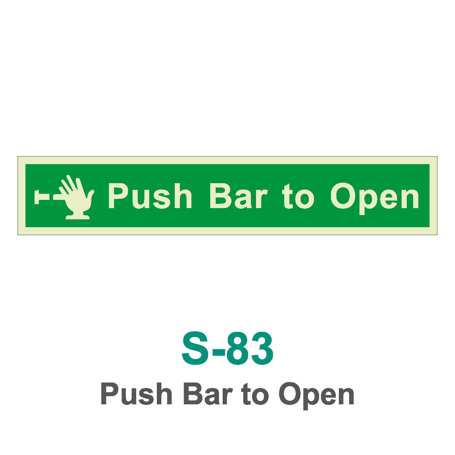 S-83_Push Bar to Open_Signage