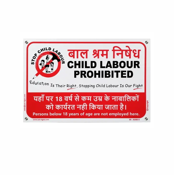 Child Labour prohibited Signs